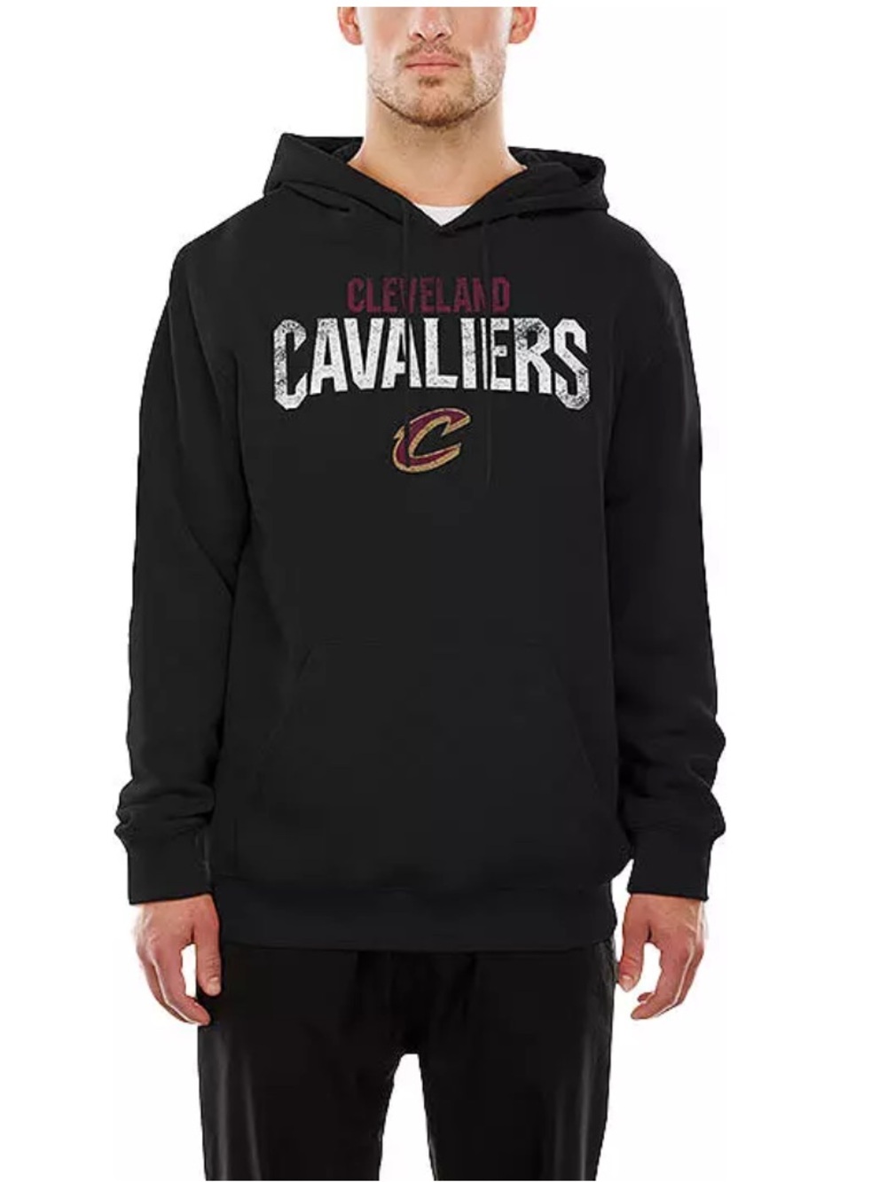 New Era Men's Cleveland Cavaliers Black Logo Pullover Hoodie size L new